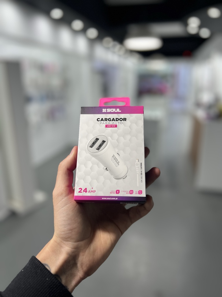 Soul cargador auto blanco 24A