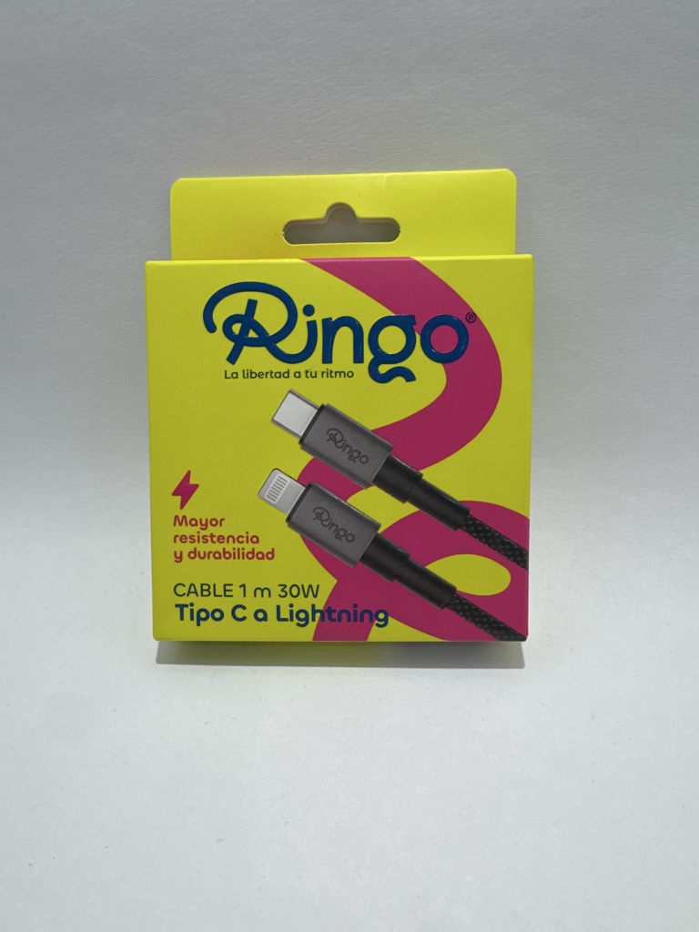 Ringo cable negro Tipo C a Lightning