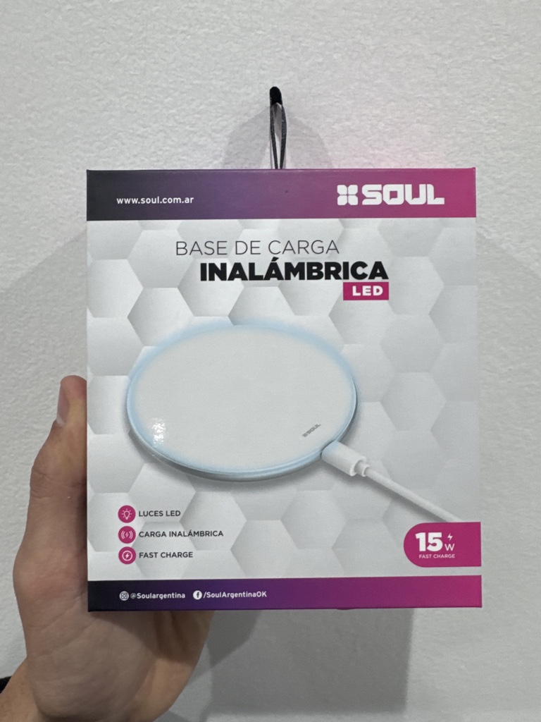 Soul base de carga inalambrica LED blanca