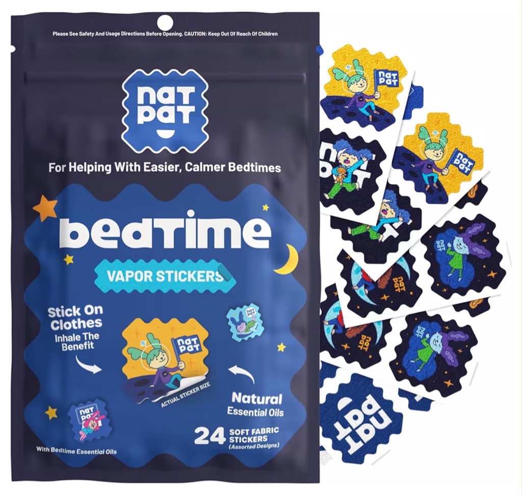 Nat Pat bedtime stickers morados