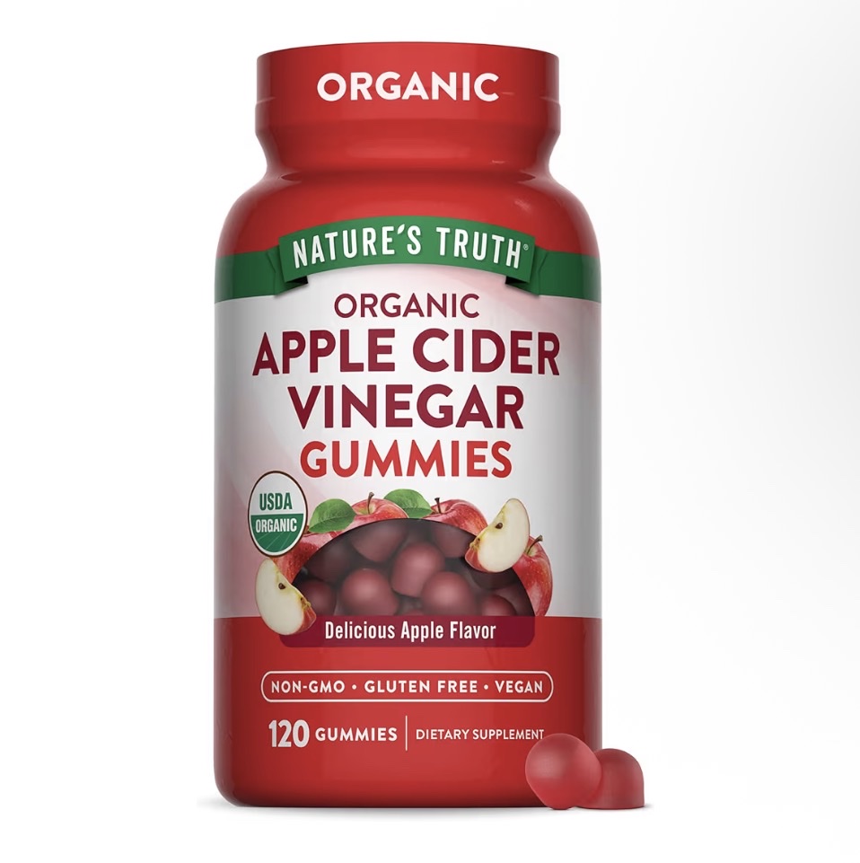 Nature's Truth Organic Apple Cider Vinegar Gummies vaso grande