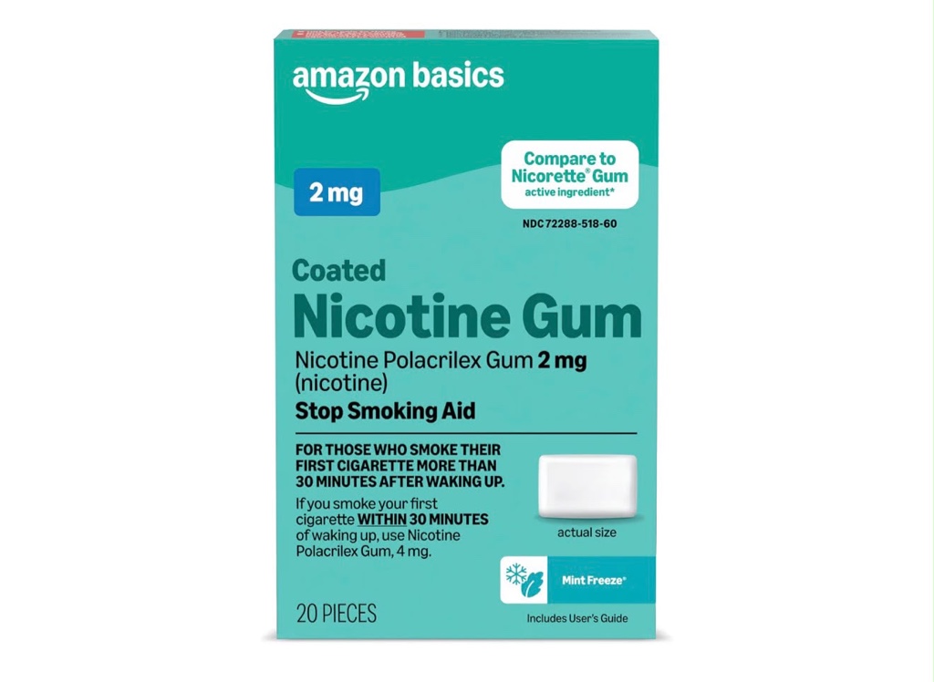 Amazon Basics Nicotine Gum 2mg Mint