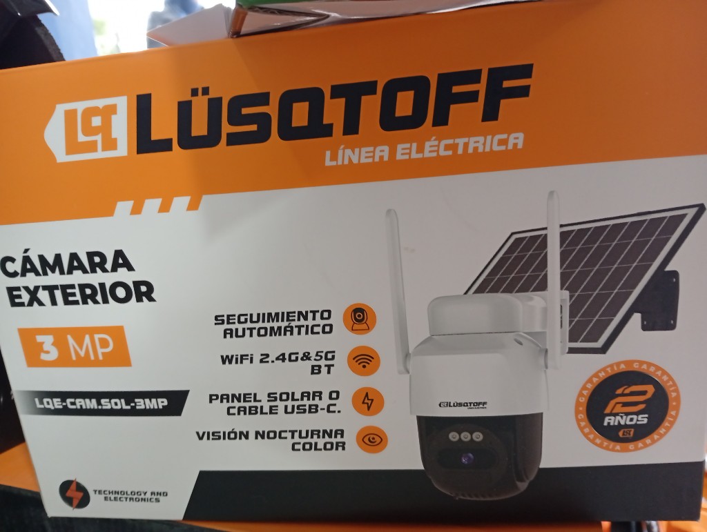 Lüsqtoff cámara solar 3MP blanca