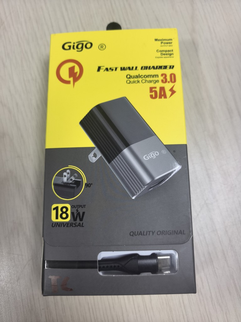 Gigo cargador rapido 18W negro Tc