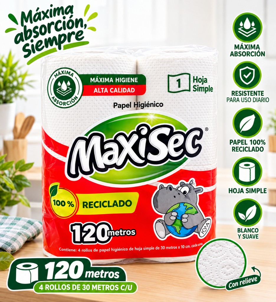 Papel higienico Maxisec 4x30 Eco H/S