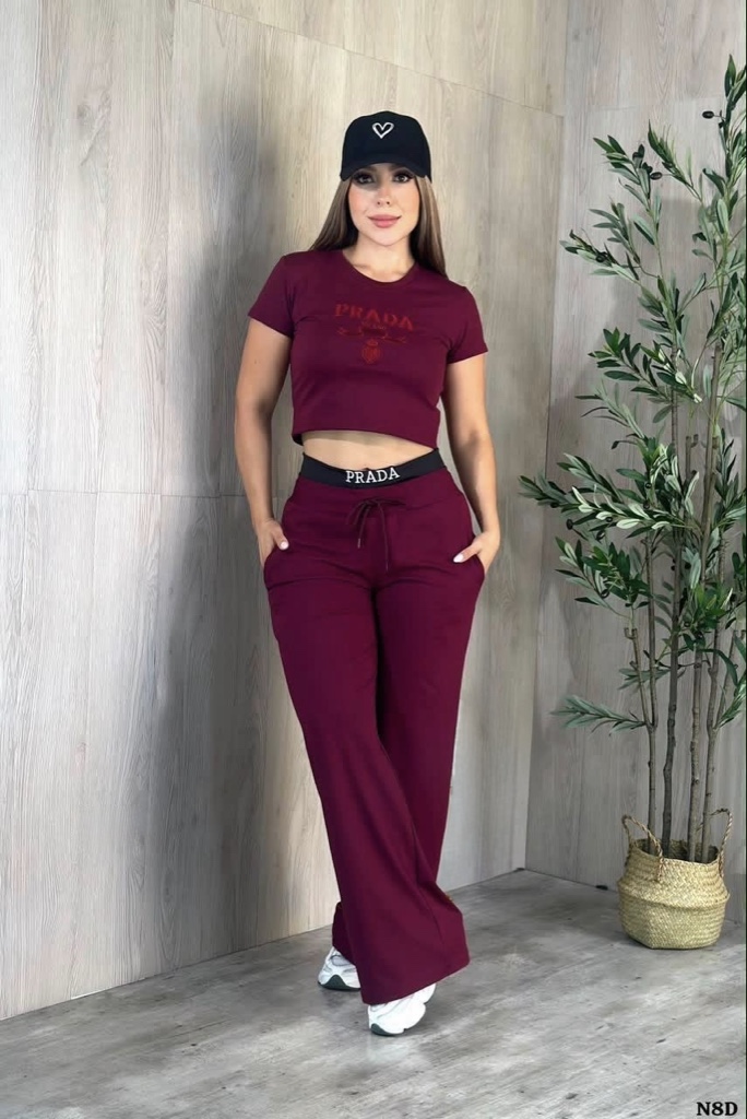 PRADA burgundy set