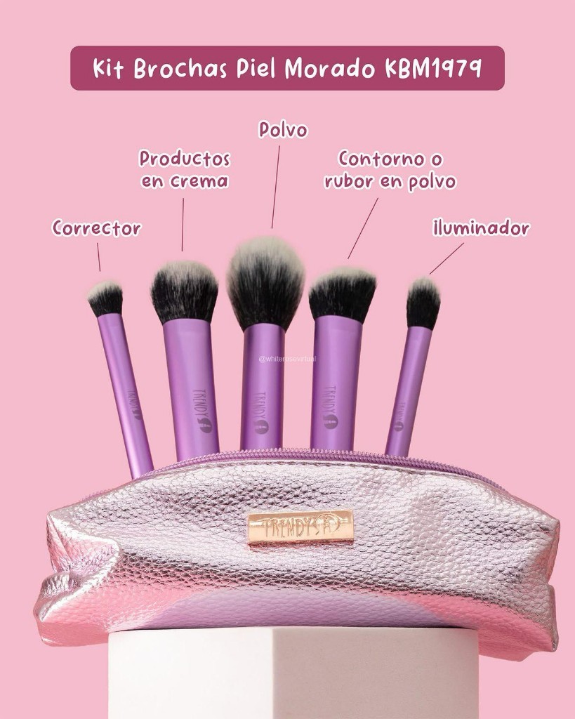 Trendy Kit brochas piel morado KBM1979
