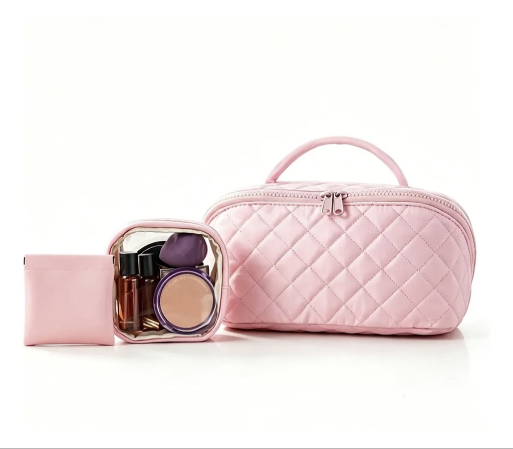 Bolsa cosmetiquera rosa