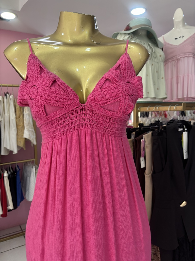 Vestido rosa tirantes