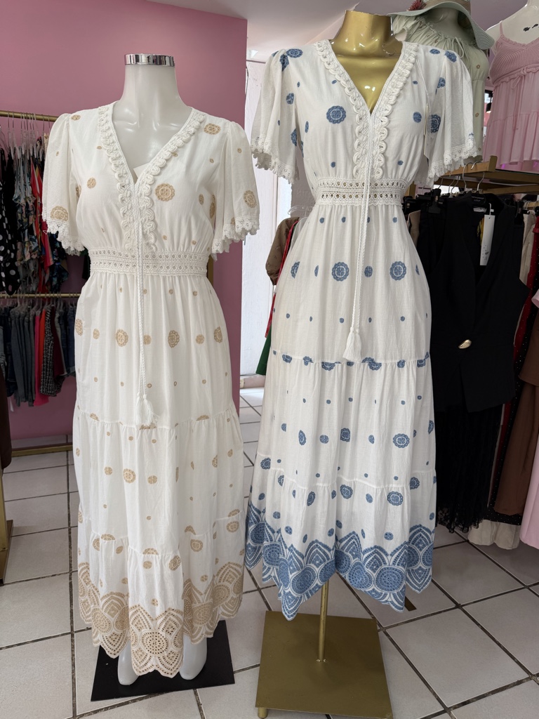 Vestido blanco estampado