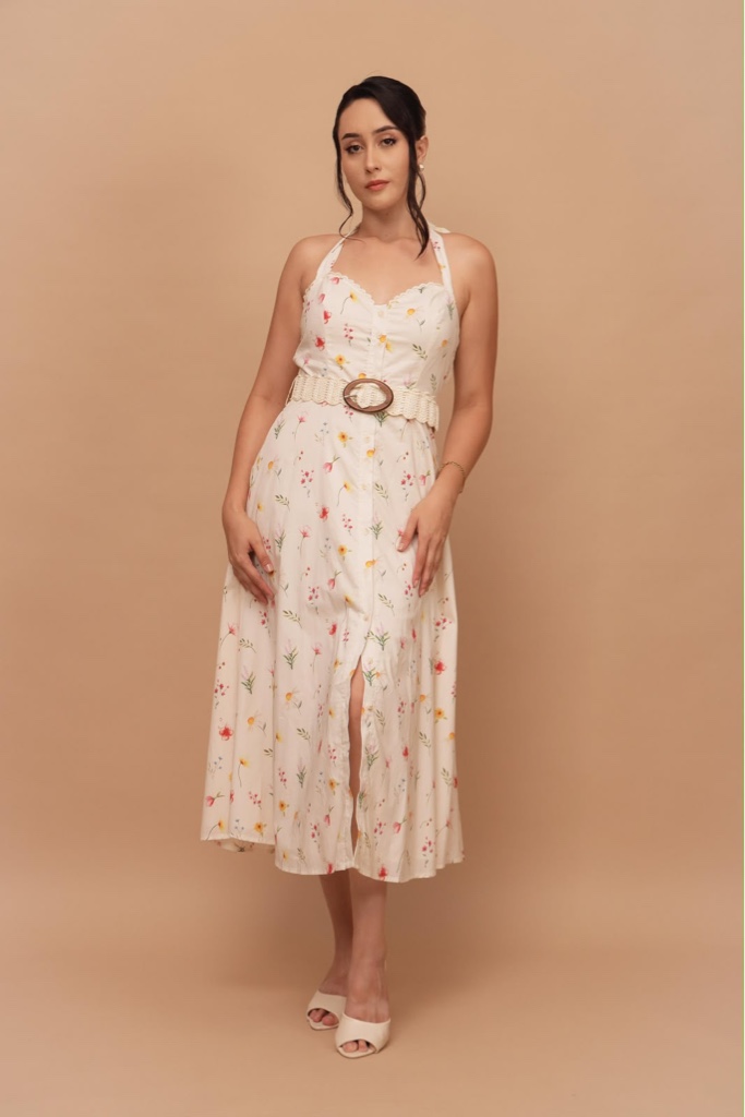 Vestido floral blanco