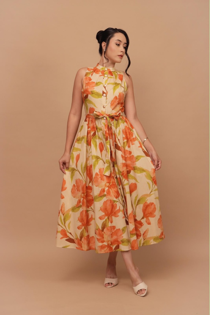 Vestido floral midi