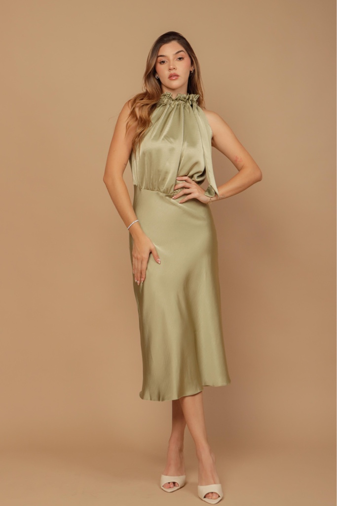 Vestido verde olivo