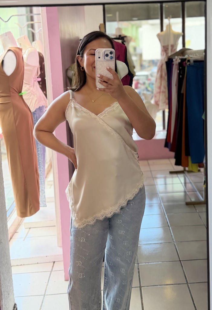 Blusa satín beige 1918