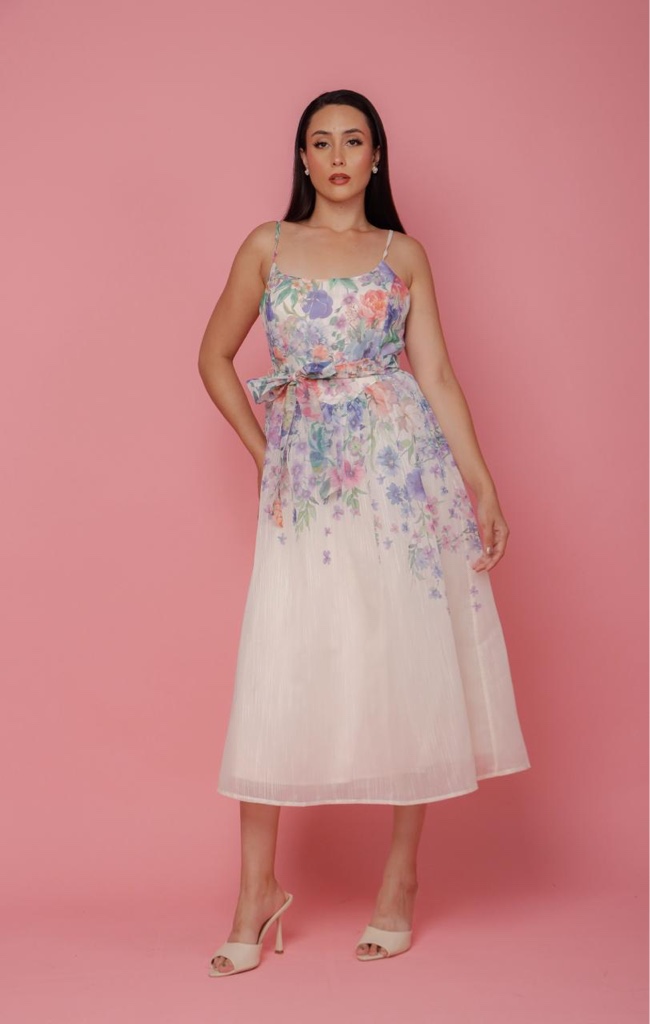 Vestido floral lila