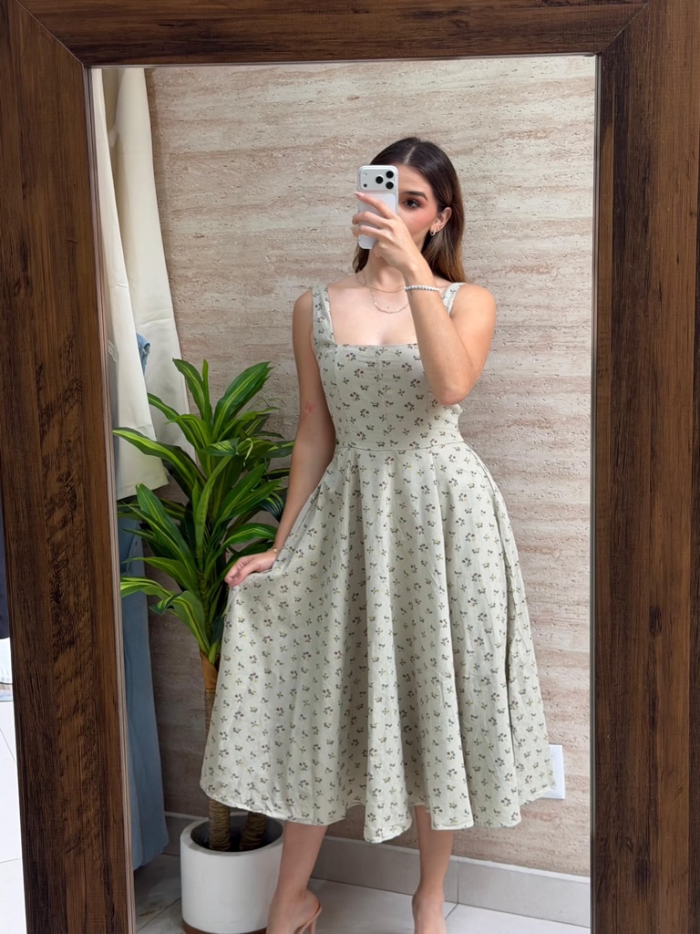 Vestido midi verde
