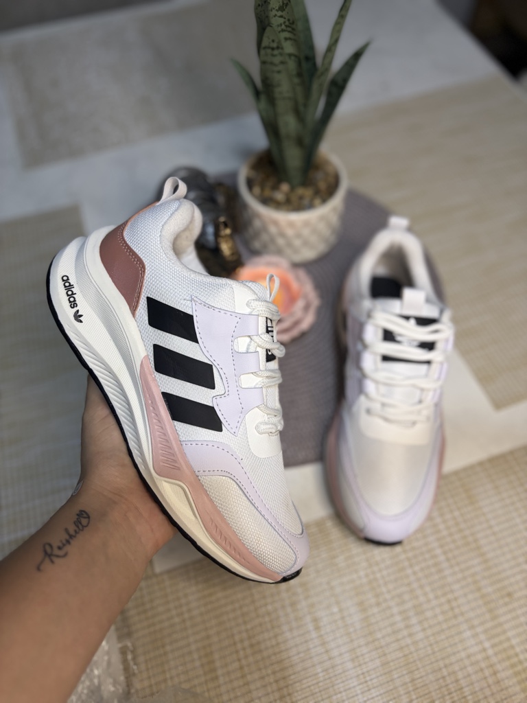 Adidas blanco x rosado