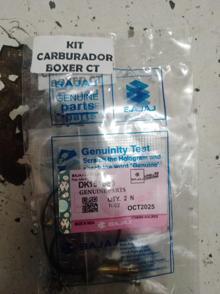 kit carburador Boxer CT BAJAJ TIPO ORIGINAL