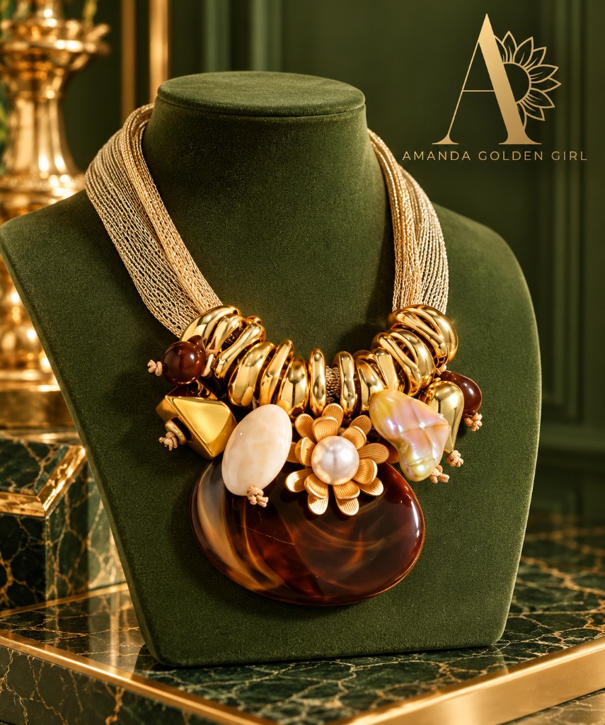 Amanda Golden Girl gold beaded necklace