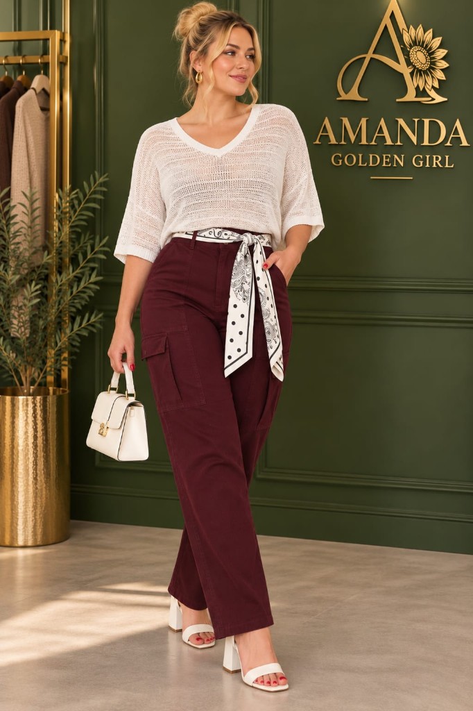Pantalón pañuelo vino