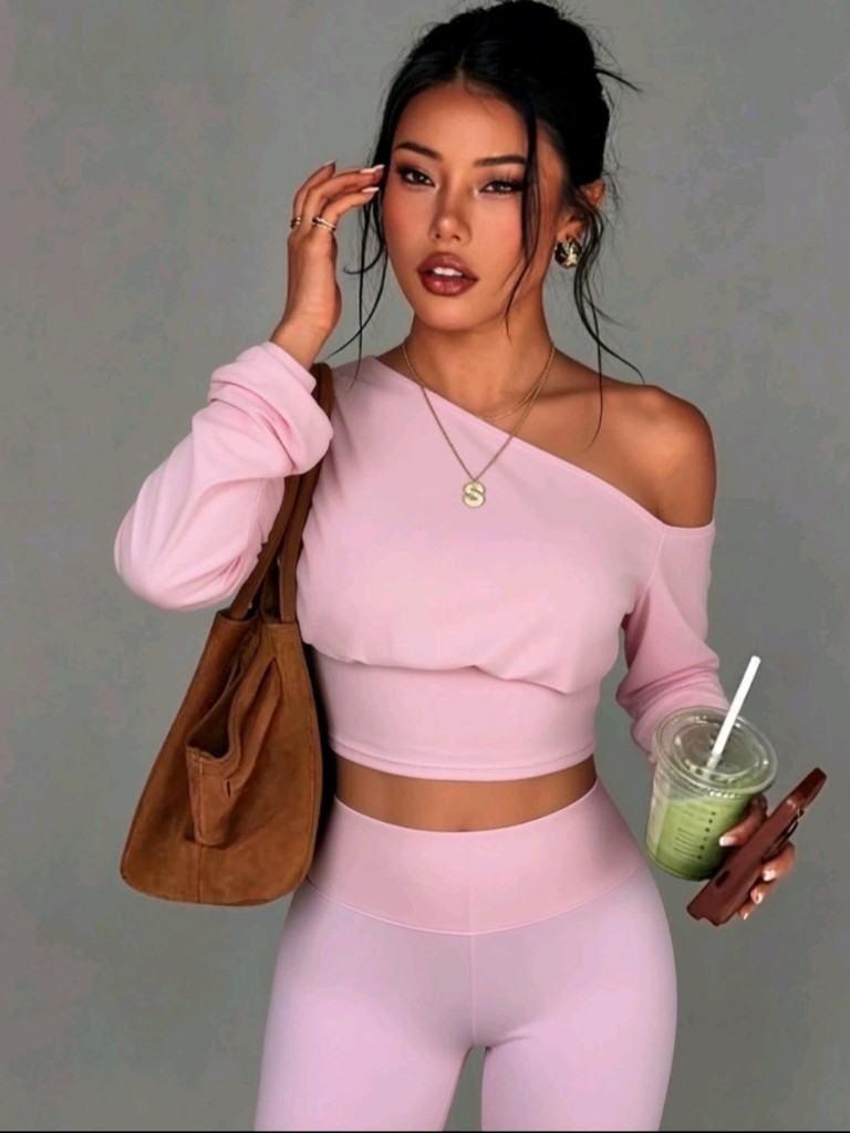 Set de top y leguins rosa s