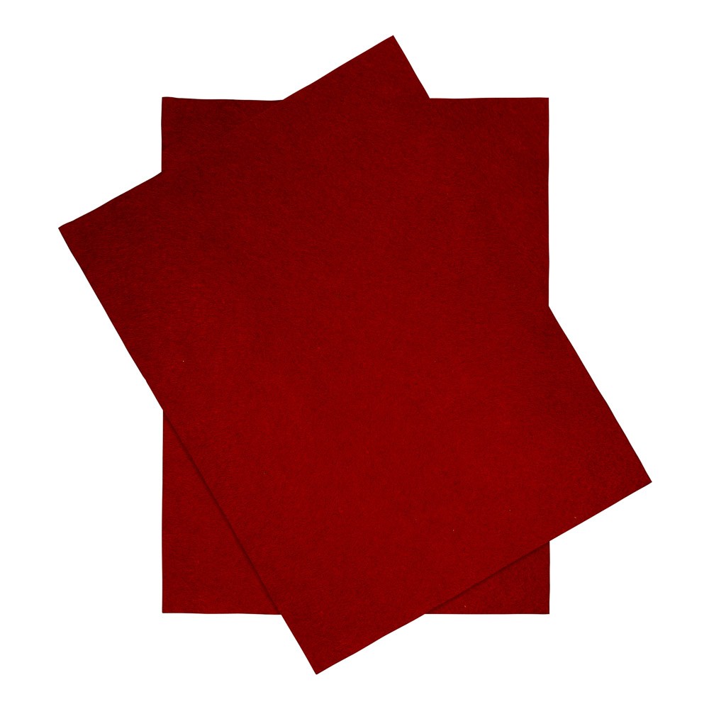 Hojas fieltro rojo