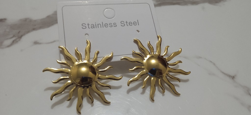 Aretes sol dorados tipo topitos X