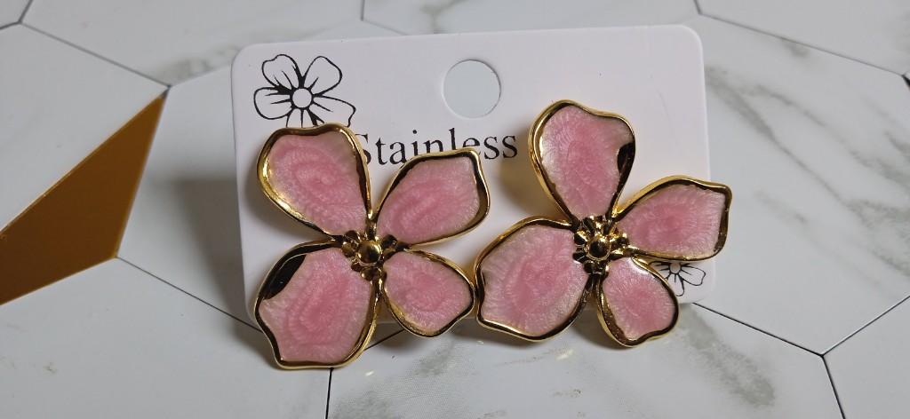 Aretes flor rosado tipo F