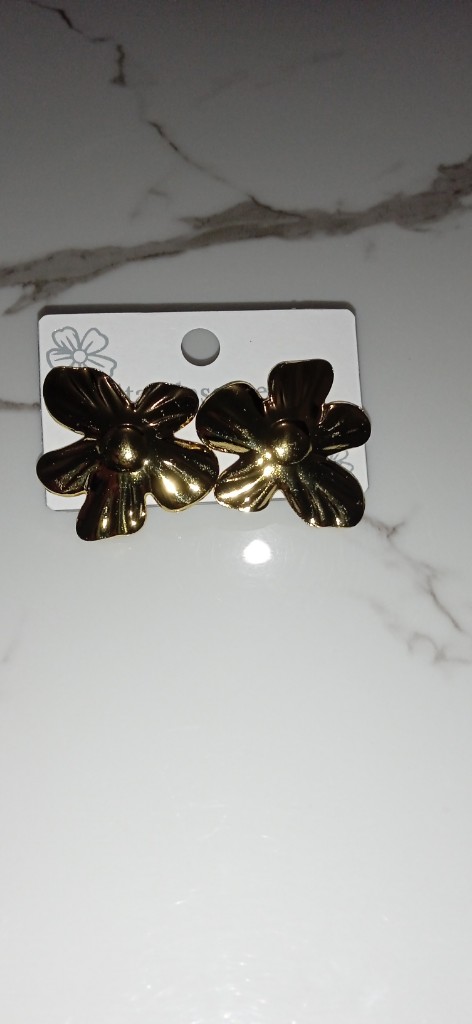 Aretes flor dorados topitos