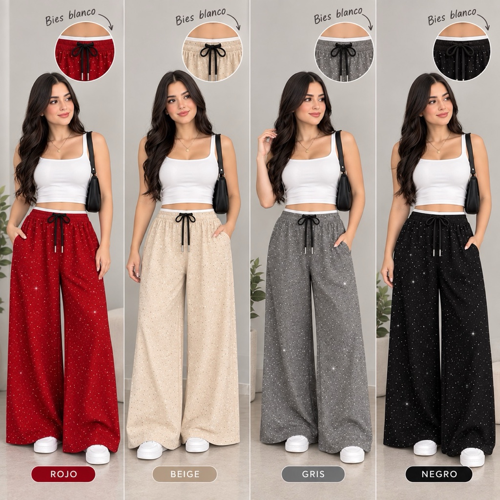 Pantalón informal con brillos