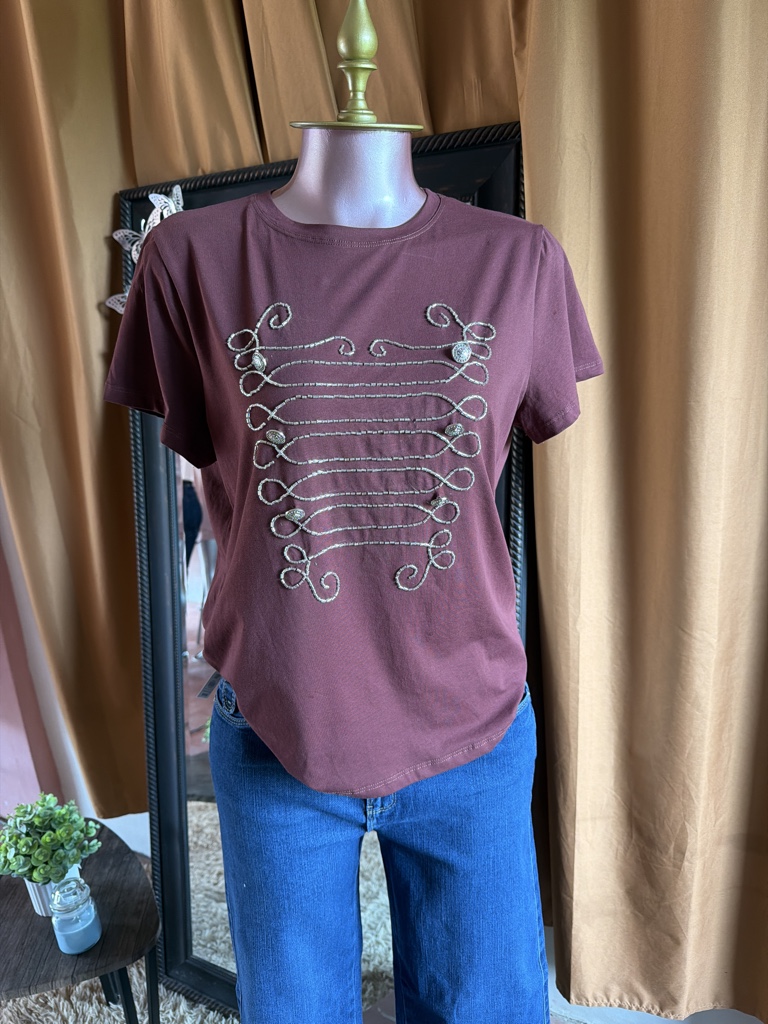 Camiseta vino tinto estampada