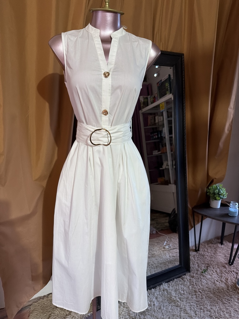 Vestido blanco midi