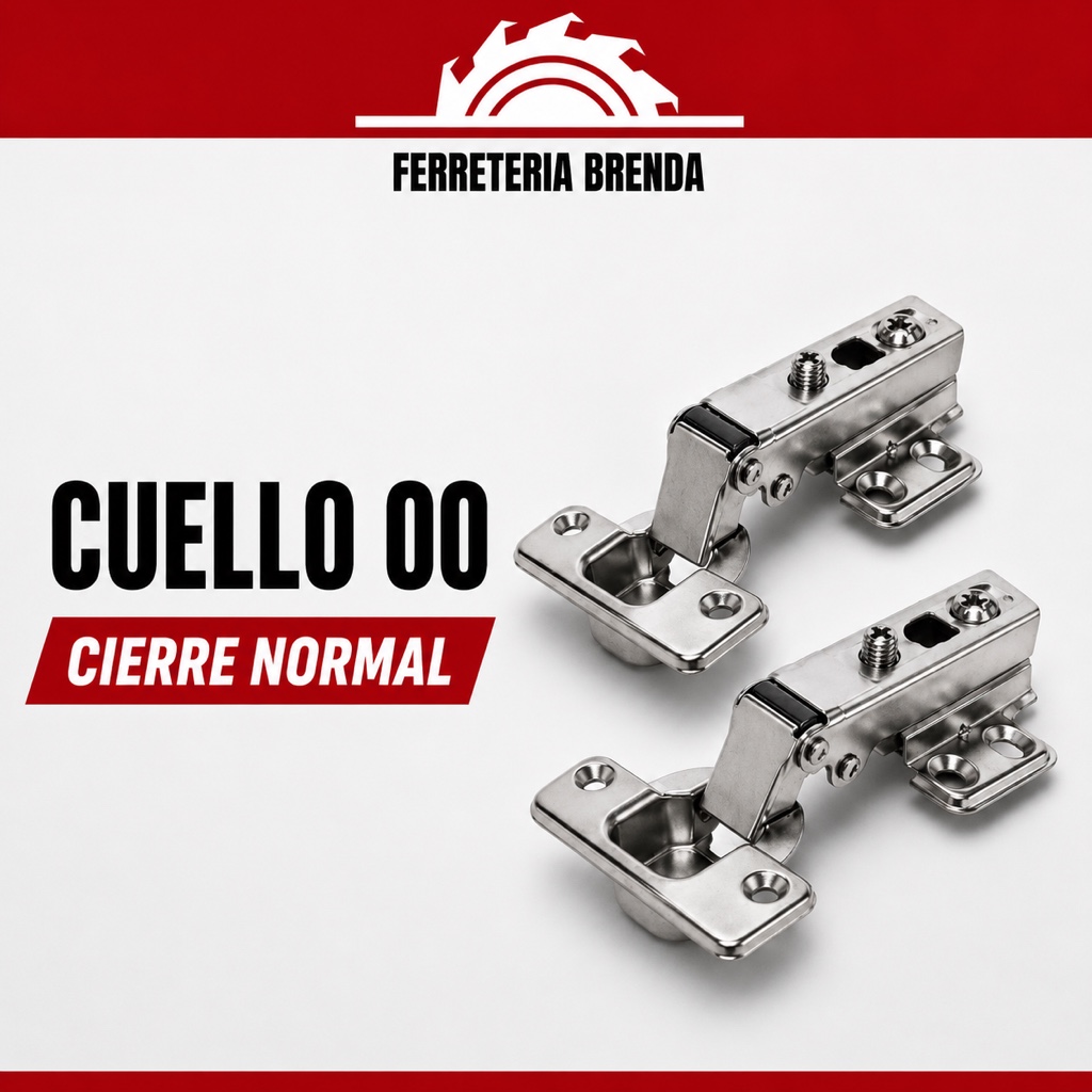 Bisagra cuello 00 recta cierre normal