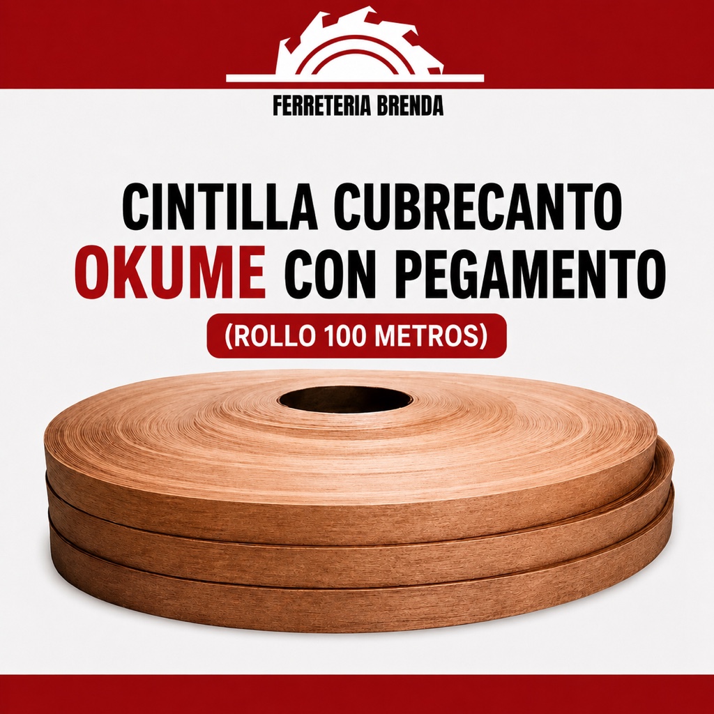 25mm Cintilla Okume rollo 100 metros