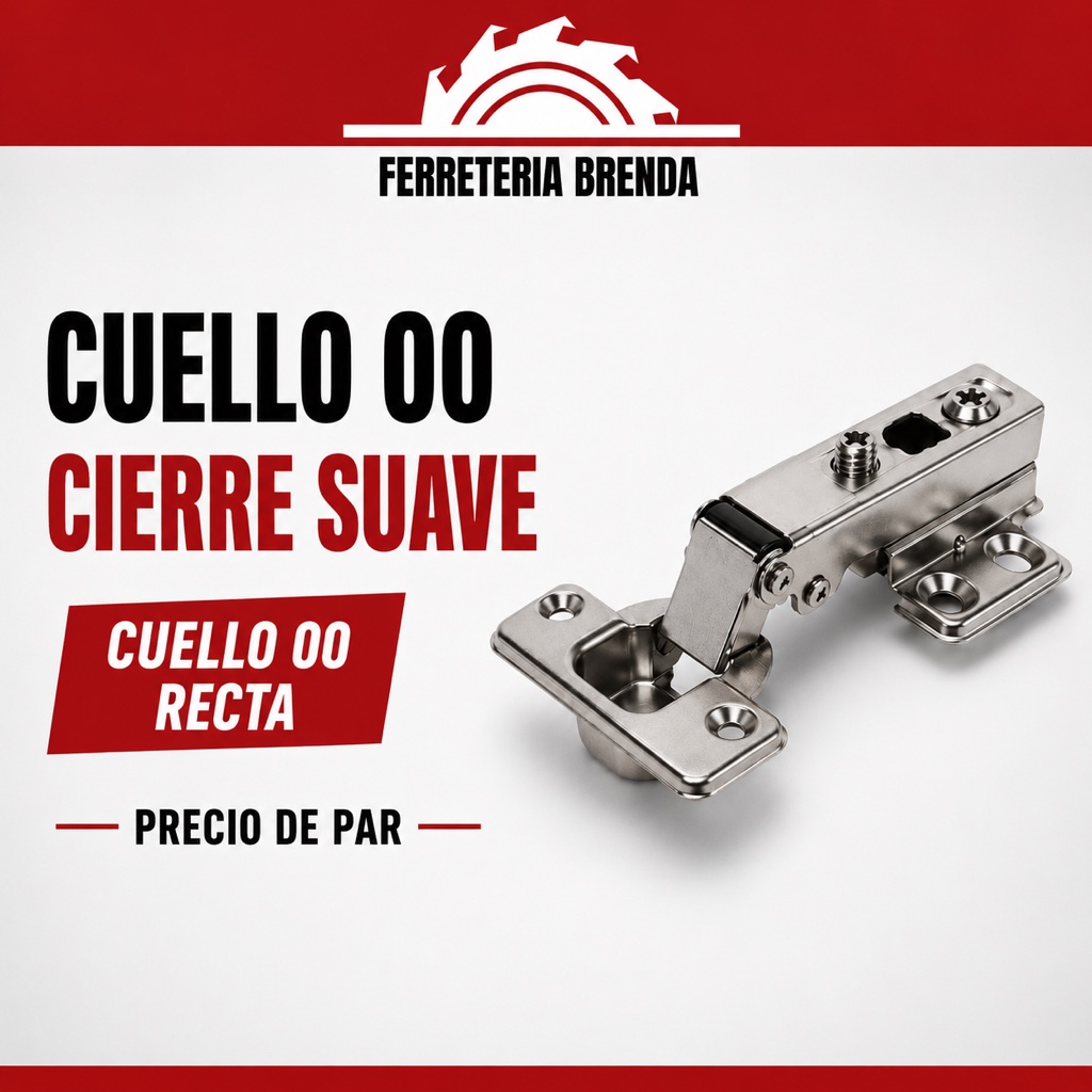 Bisagra cuello 00 recta cierre suave