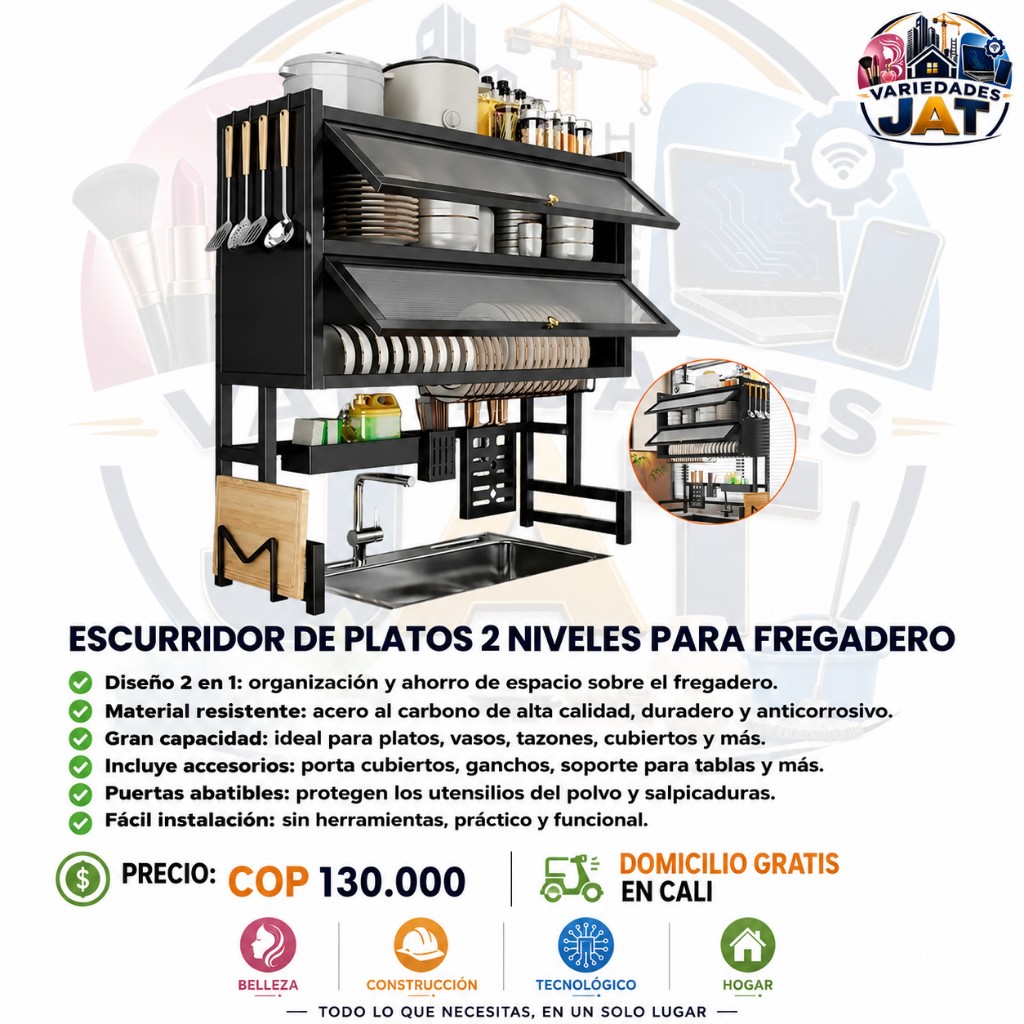 Organizador de platos 2 pisos