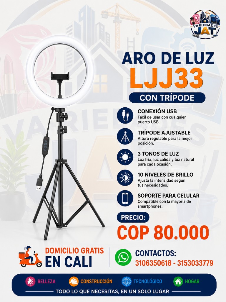 Aro de luz LJJ33 con trípode