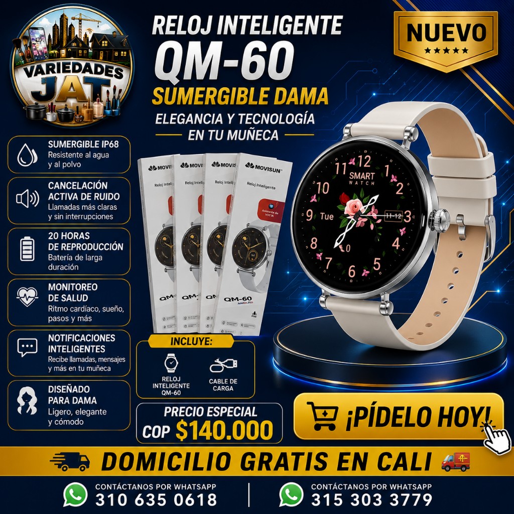 Reloj inteligente QM-60 sumergible dama
