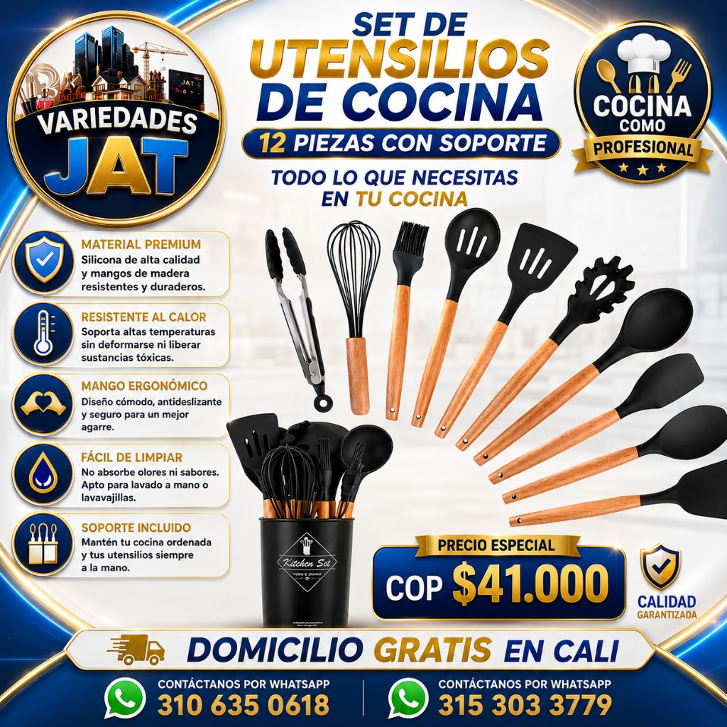 Set utensilios cocina JAT 12 piezas