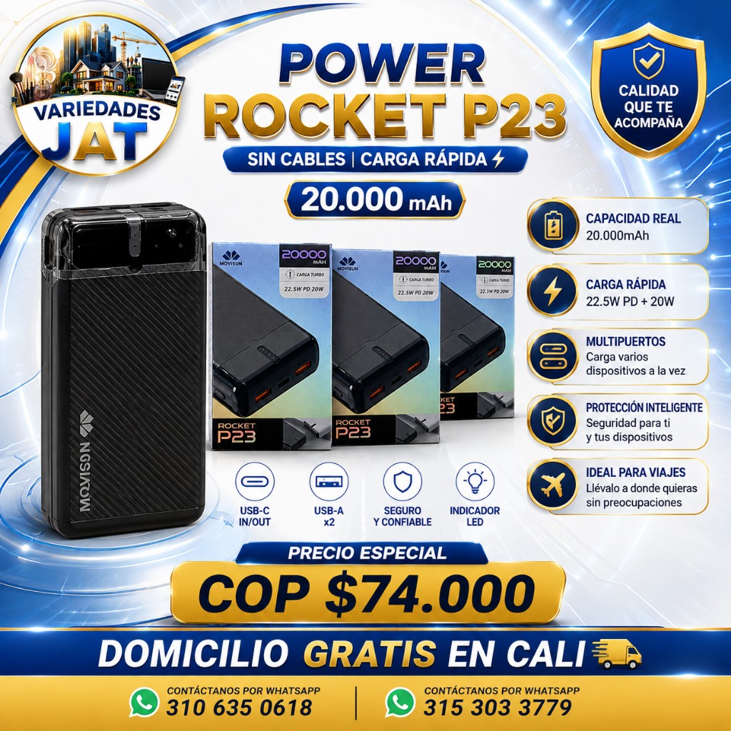 Power Rocket P23 negro sin cables