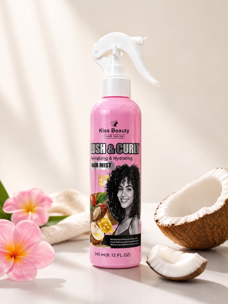 🌸 Kiss Beauty Lush & Curly Hair Mist 🌸 Dale a tu cabello el cuidado que merece con este spray revitalizante e hidratante, ideal para mantener el cabello suave, brillante y con un aspecto saludable durante todo el día.  • Hidrata y ayuda a controlar el frizz. • Define los rizos sin dejar el cabello pesado. • Aporta brillo y suavidad al instante. • Ayuda a mantener el cabello manejable y con una apariencia saludable. • Fórmula ligera, perfecta para uso diario.