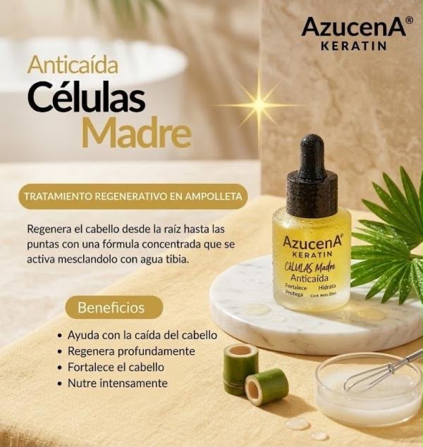 Células Madre Anticaída 20ml✨💛 El cabello también necesita nutrición y reparación. Nuestra mascarilla de Células Madre Azucena revitaliza, hidrata y fortalece desde la raíz hasta las puntas. Perfecta para restaurar el cabello seco, dañado o maltratado por químicos.