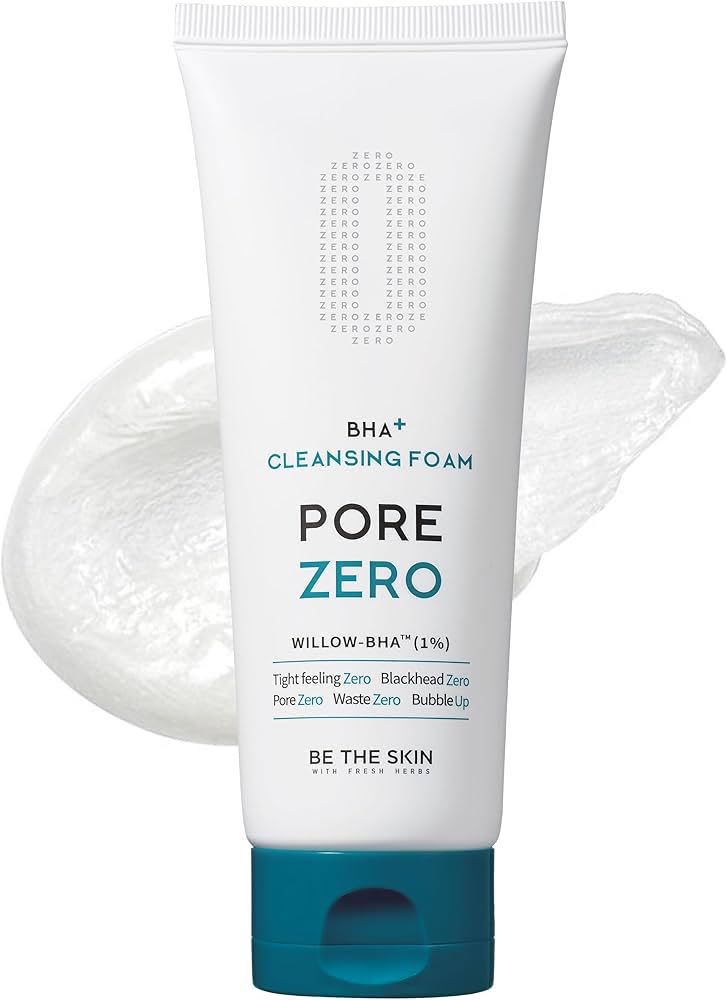 *🩵 Pore Zero BHA+ Cleansing Foam Be The Skin 🩵*  Espuma limpiadora con BHA de sauce (1%) que ayuda a limpiar profundamente los poros, eliminar impurezas y controlar el exceso de grasa sin resecar la piel.  *Beneficios:* • Ayuda a reducir puntos negros y poros obstruidos. • Exfoliación suave para una piel más lisa y fresca. • Limpia residuos, grasa e impurezas acumuladas. • Fórmula hipoalergénica, apta para todo tipo de piel.  Ideal para quienes buscan una limpieza profunda con una sensación fres