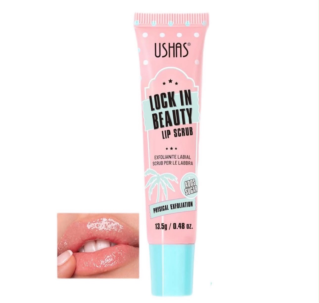💗Exfoliante labios lock in Beauty Lip scrub ushas💗Exfoliante con azúcar que ayuda a remover células muertas, suaviza los labios y los deja más lisos y brillantes. Ideal para preparar tus labios antes del labial o gloss.  • Exfoliación física suave • Ayuda a eliminar resequedad • Deja los labios suaves y renovados