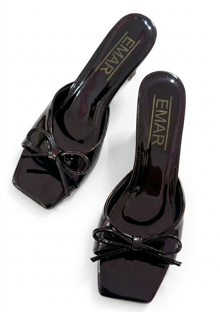 Taco negro charol lazo (Taco copa - 5.5)