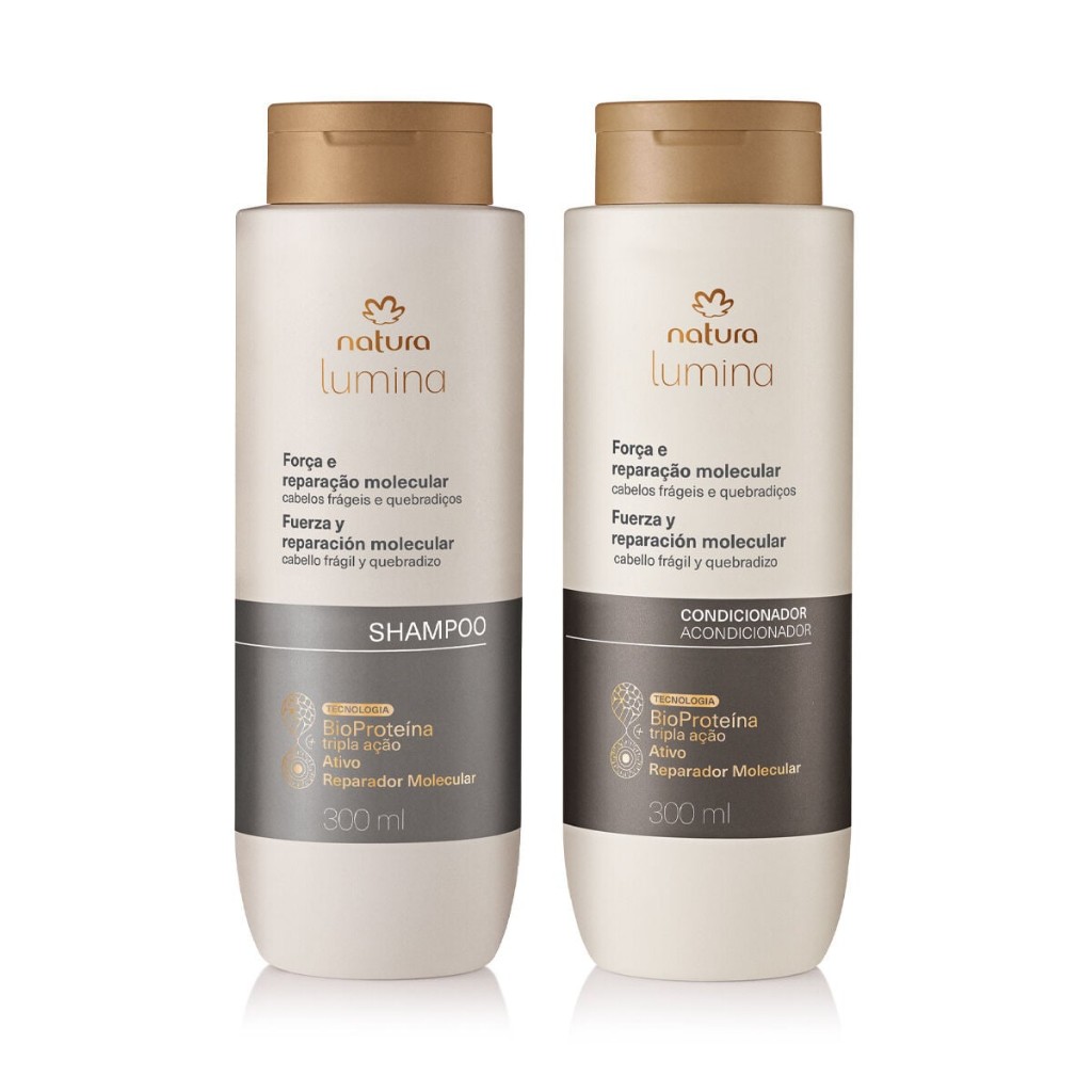 Fuerza y Reparación Molecular lumina, shampoo y acondicionador 300ml c/u