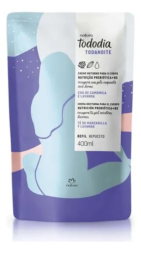 Crema Corporal Té de Manzanilla y Lavanda, femenino 400ml Repuesto
