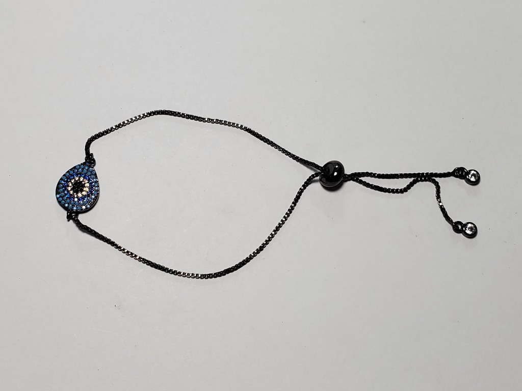 Pulsera ojo azul negra