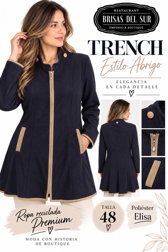 Trench azul marino Elisa