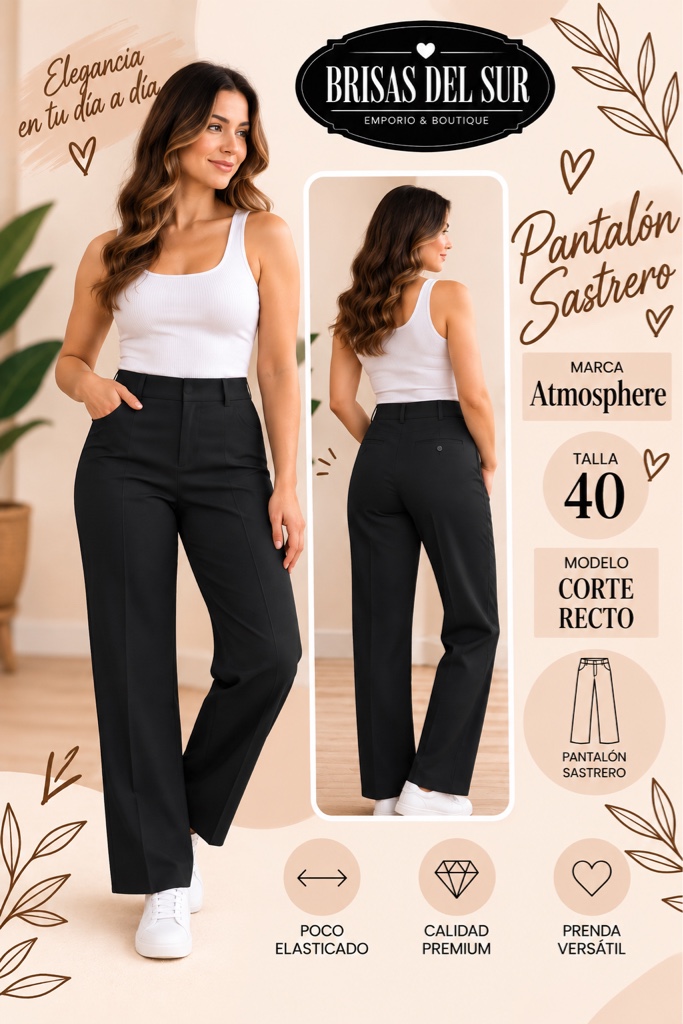 Atmosphere pantalon sastre negro